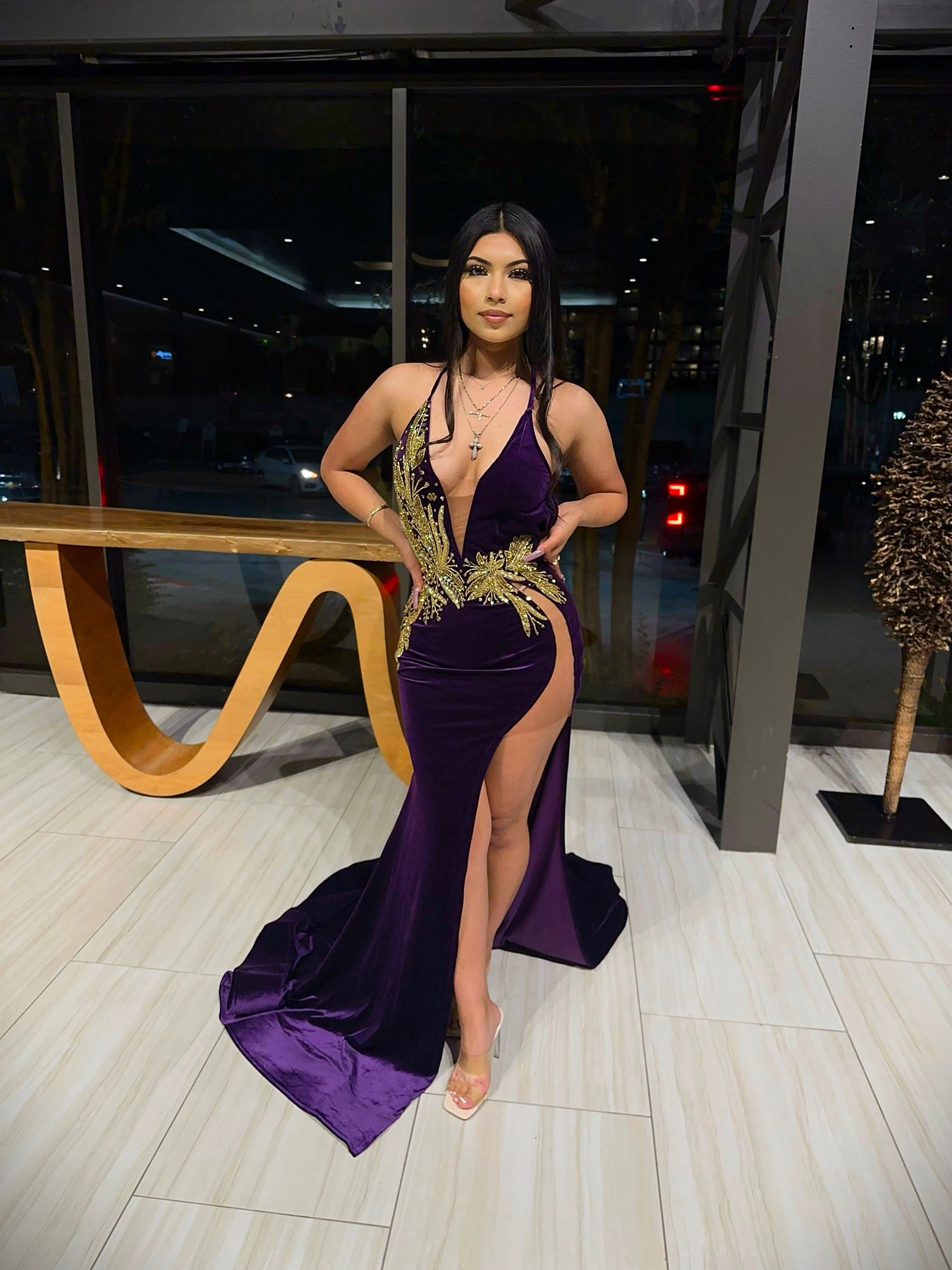 Mina Gown In Purple Ken White Collection LLC Mina Gown In Purple Ken White Collection LLC