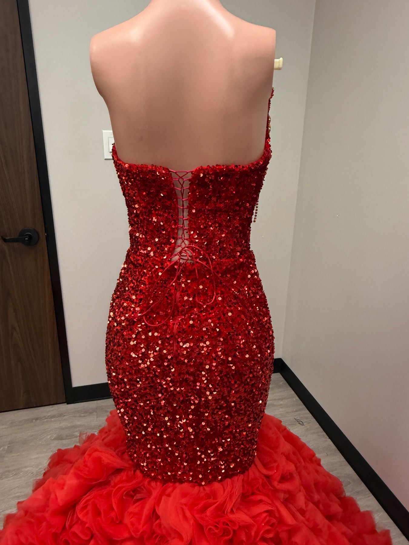 red tulle mermaid dress Red Prom Dresses Mermaid Sweetheart Tulle Long Prom Dress P592 PreppyDress