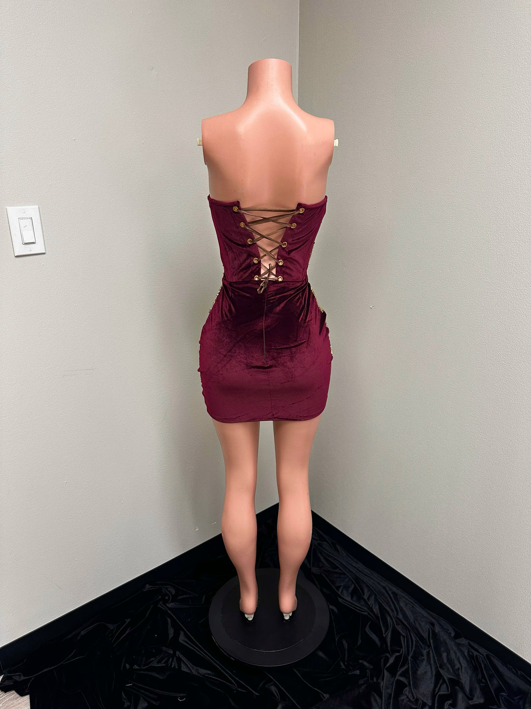 Mina Corset Mini Dress in Burgundy Ken White Collection LLC Mina Corset Mini Dress in Burgundy Ken White Collection LLC