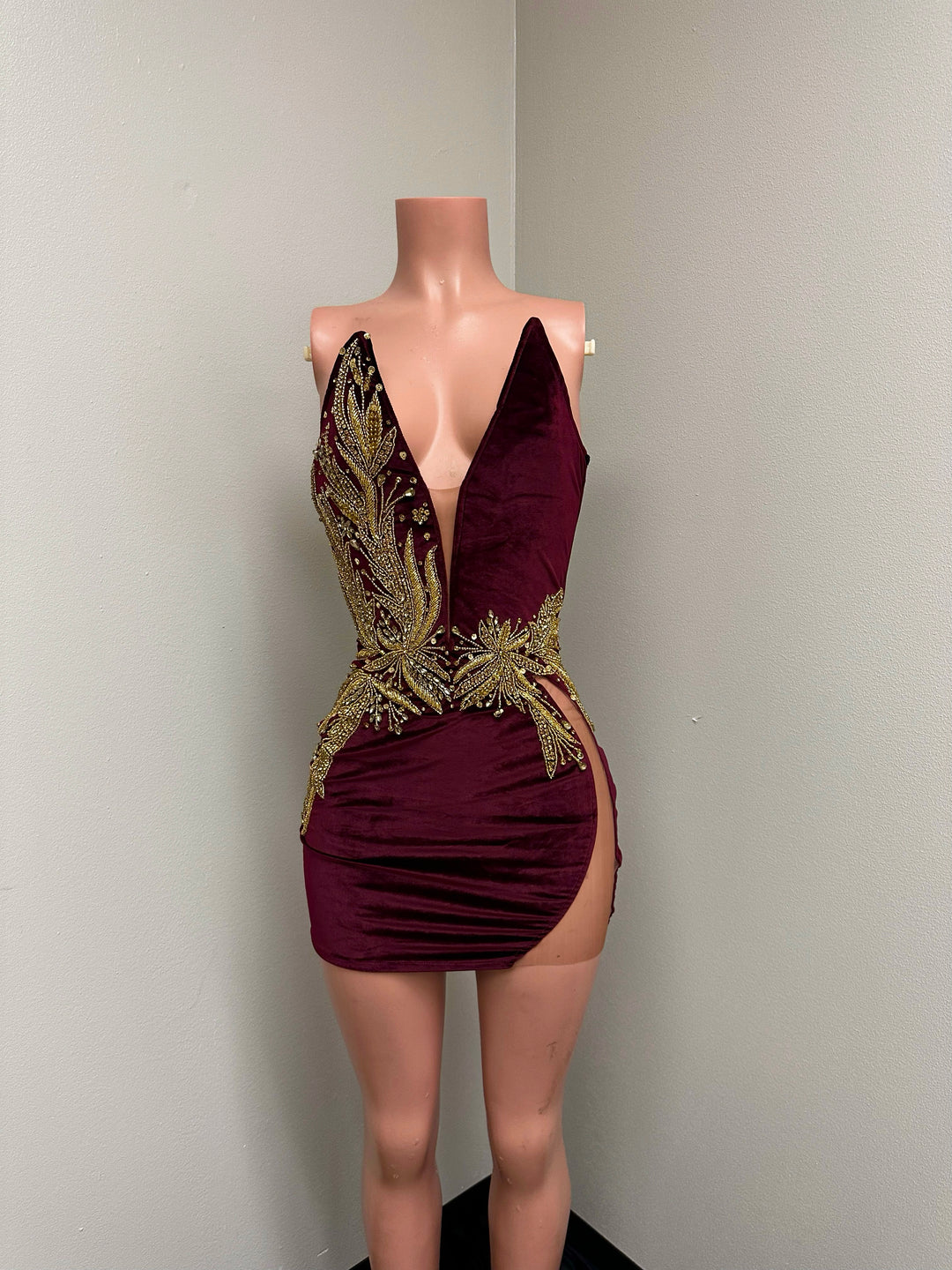 Mina Corset Mini Dress in Burgundy Ken White Collection LLC Mina Corset Mini Dress in Burgundy Ken White Collection LLC