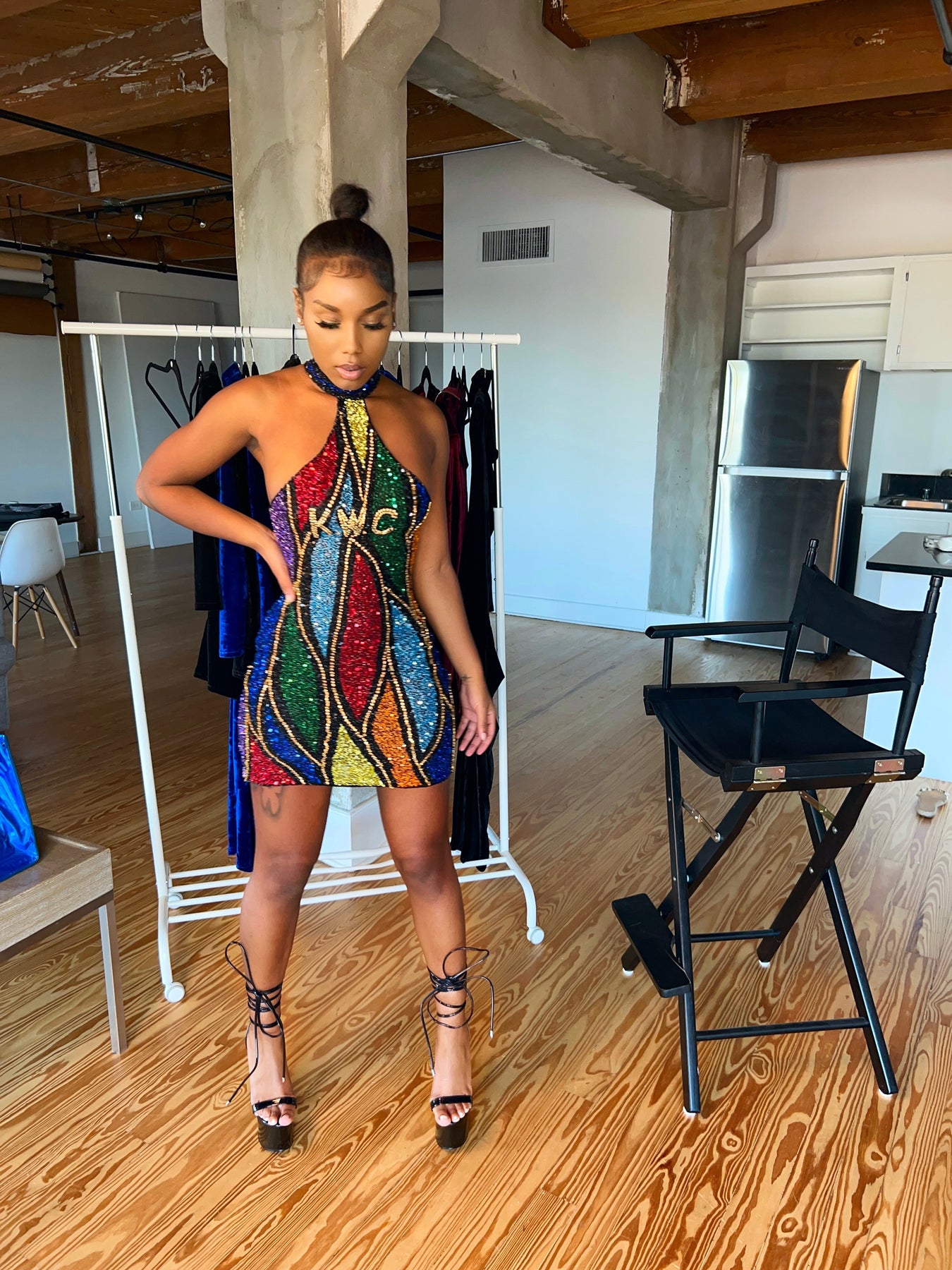 COOGI Inspired Beaded Halter Mini Dress – Ken White Collection LLC COOGI Inspired Beaded Halter Mini Dress – Ken White Collection LLC