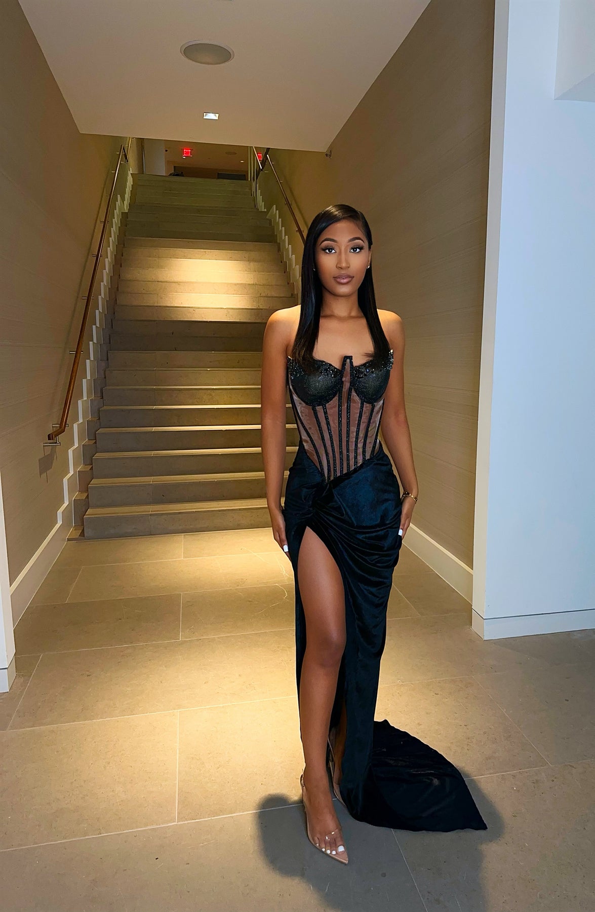 Nia” Rhinestone Corset Gown w/ Crystal Detail – Ken White Collection LLC Nia” Rhinestone Corset Gown w/ Crystal Detail – Ken White Collection LLC