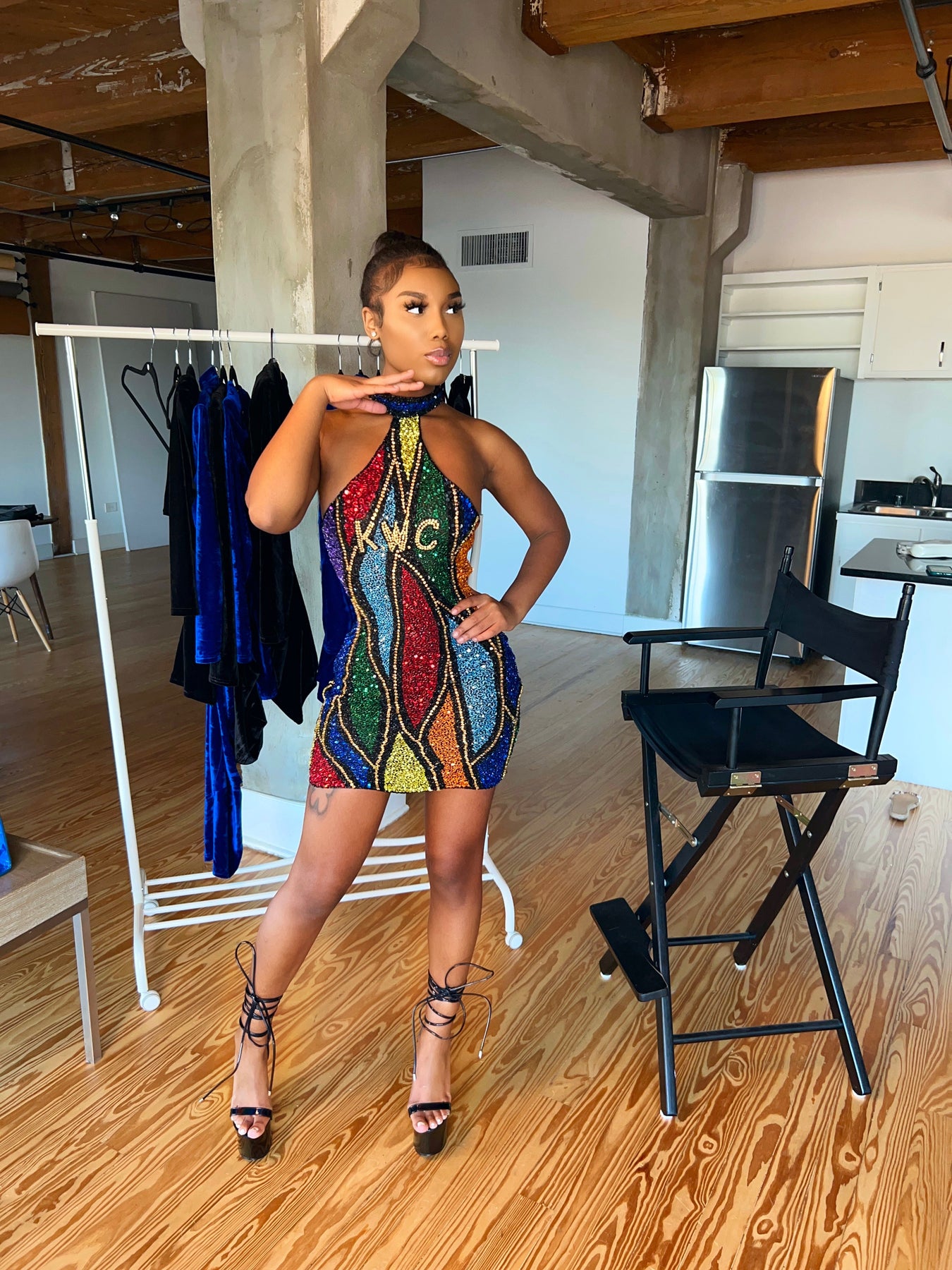 COOGI Inspired Beaded Halter Mini Dress – Ken White Collection LLC COOGI Inspired Beaded Halter Mini Dress – Ken White Collection LLC